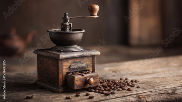 Obraz coffee grinder and coffee beans