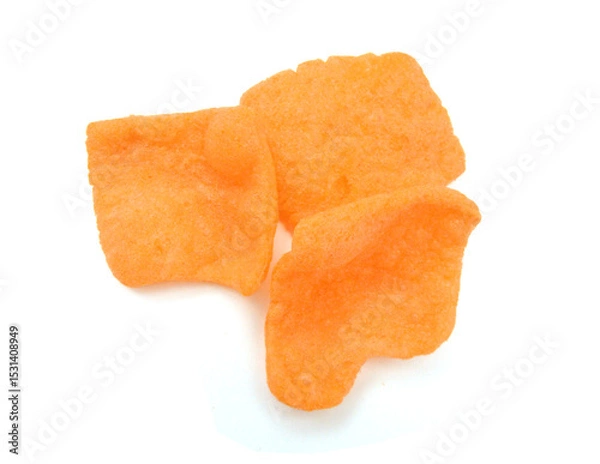 Obraz Fresh crunchy crab crackers on white background