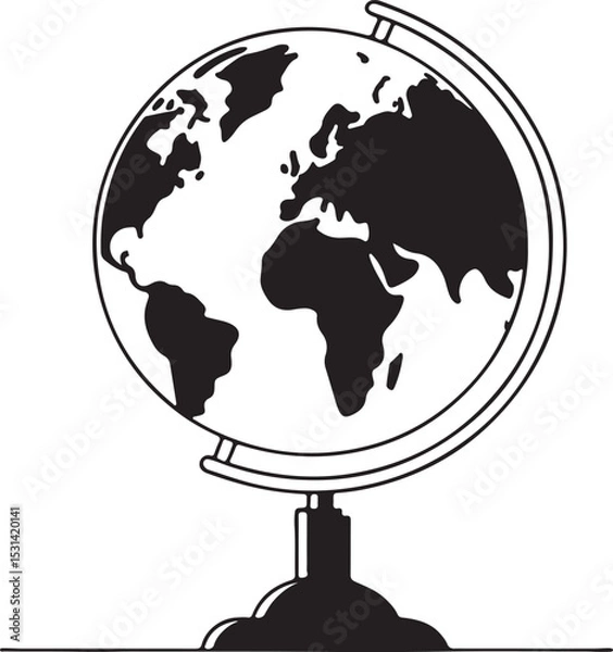 Obraz world map and globe illustration