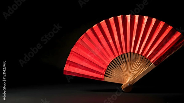 Fototapeta Red fan on black background f1e42  9B979
