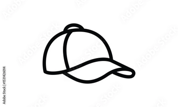 Fototapeta Baseball Cap Icon: A Simple Line Drawing