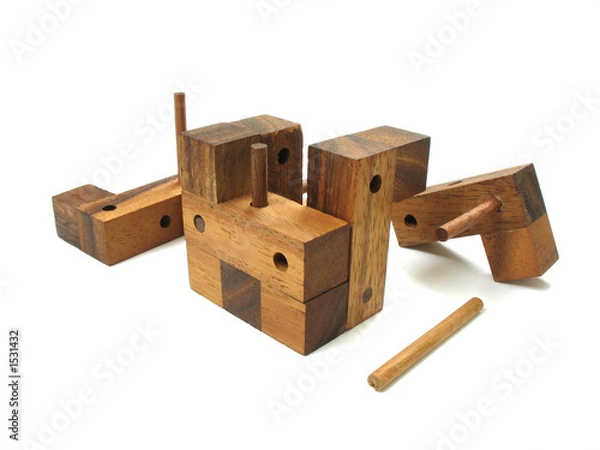 Obraz wooden cube puzzle 5