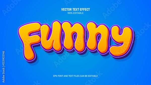 Fototapeta Funny text effect, modern editable text style