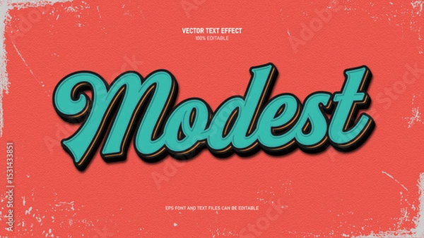 Fototapeta Simple text retro editable text effect