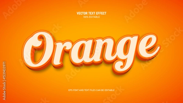Fototapeta Orange 3d text style editable text effect