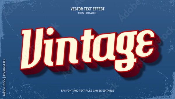 Fototapeta Vintage retro text effect, 3d text style