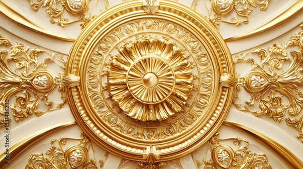 Fototapeta Ornate Golden Ceiling Design on W  F5666
