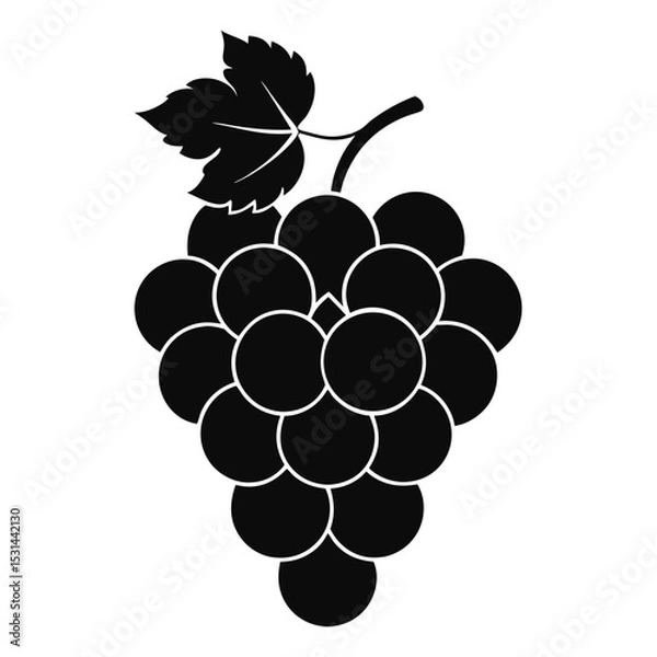 Fototapeta grapes--silhouette--on-a-white-background.eps