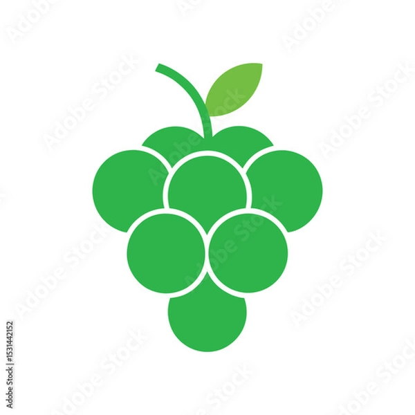Fototapeta green-color-grapes--icon-on-a-white-background.eps
