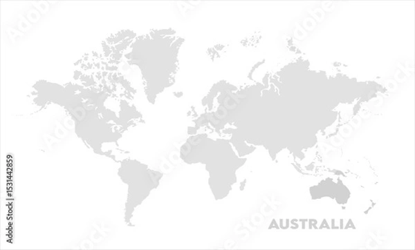 Obraz World map with Australia focus-13, Map of Australia, highlighted on the world map, Australia on the world map, Satellite view, Australia location on the globe.
