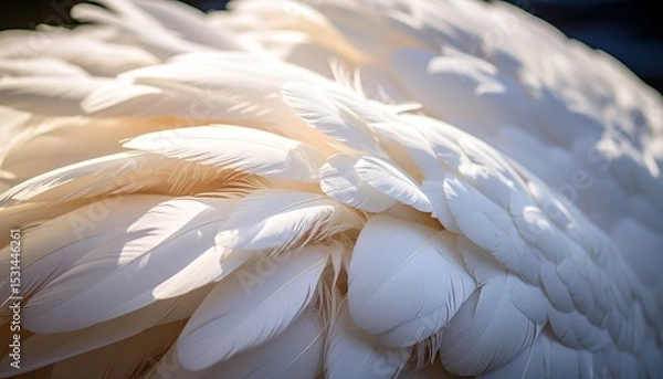 Obraz A Swan's Ruffled Neck Feathers