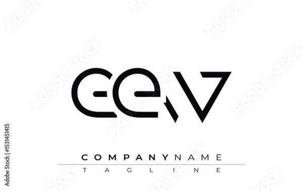 Fototapeta EEW abstract letter design. Modern Business Logo Design With Abstract Typography and Contemporary Style