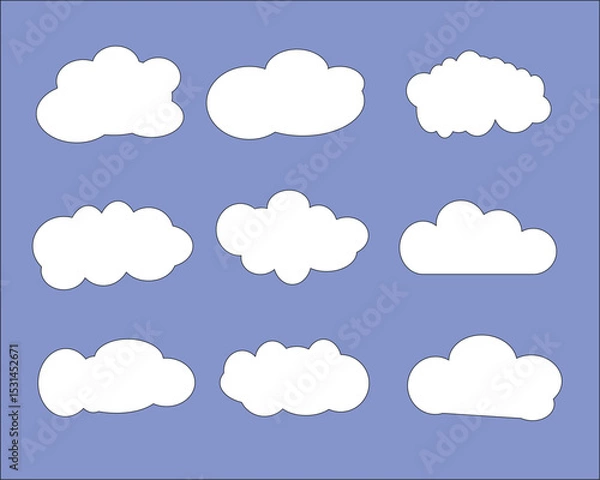 Fototapeta Cloud vector icon set. Editable stroke