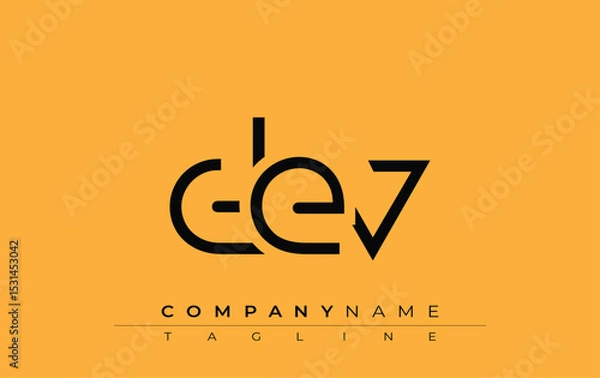 Fototapeta DEV abstract letter design. Modern Business Logo Design With Abstract Typography and Contemporary Style