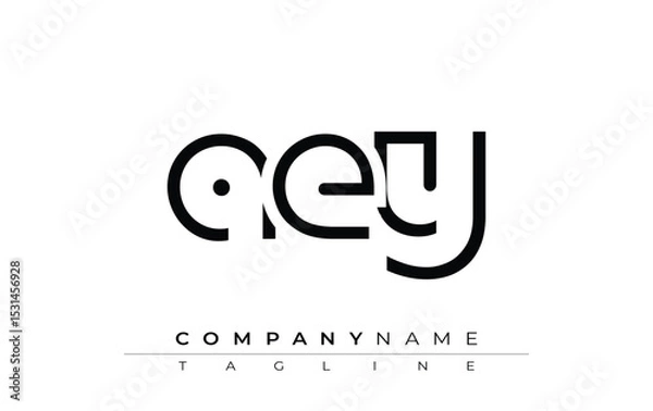 Fototapeta AEY abstract letter design. Modern Business Logo Design With Abstract Typography and Contemporary Style