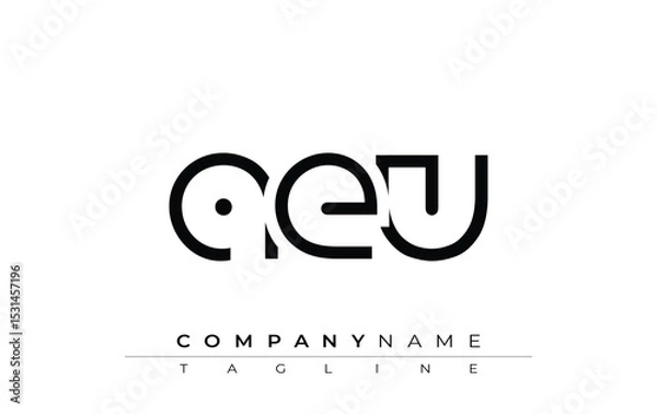 Fototapeta AEU abstract letter design. Modern Business Logo Design With Abstract Typography and Contemporary Style
