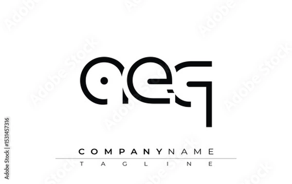 Fototapeta AEQ abstract letter design. Modern Business Logo Design With Abstract Typography and Contemporary Style
