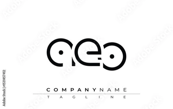 Fototapeta AEO abstract letter design. Modern Business Logo Design With Abstract Typography and Contemporary Style