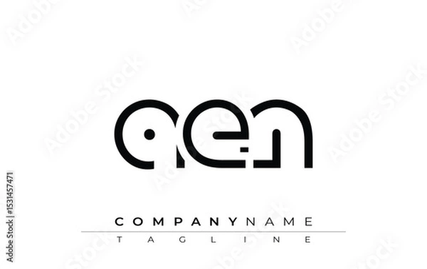 Fototapeta AEN abstract letter design. Modern Business Logo Design With Abstract Typography and Contemporary Style