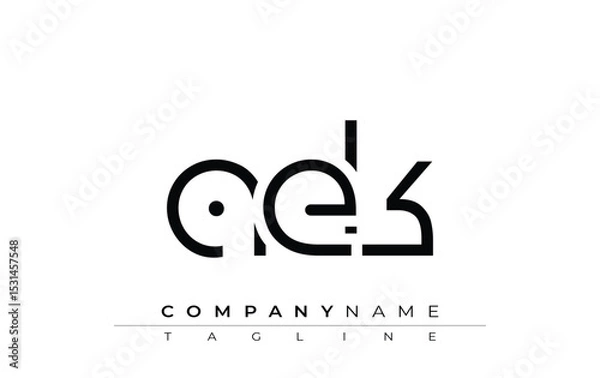 Fototapeta AEK abstract letter design. Modern Business Logo Design With Abstract Typography and Contemporary Style