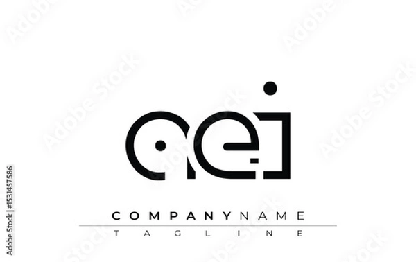Fototapeta AEI abstract letter design. Modern Business Logo Design With Abstract Typography and Contemporary Style