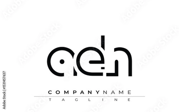 Fototapeta AEH abstract letter design. Modern Business Logo Design With Abstract Typography and Contemporary Style