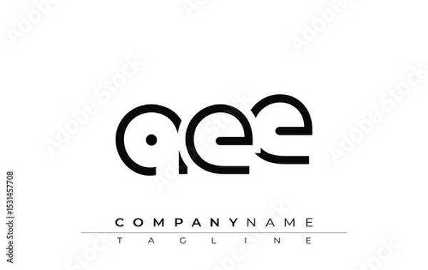 Fototapeta AEE abstract letter design. Modern Business Logo Design With Abstract Typography and Contemporary Style