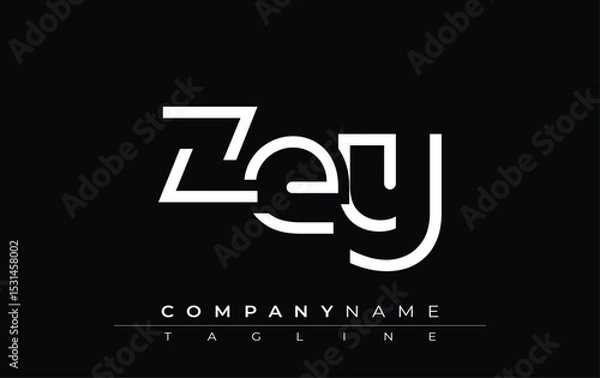 Fototapeta ZEY abstract letter design. Modern Business Logo Design With Abstract Typography and Contemporary Style