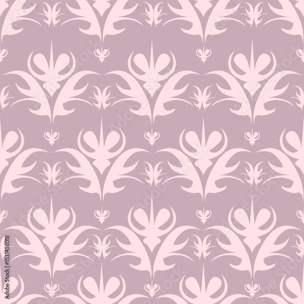 Fototapeta Botanical trendy seamless pattern. Flower and leaves abstract shape doodle art design for print, wallpaper, clipart, wall art for home decoration.