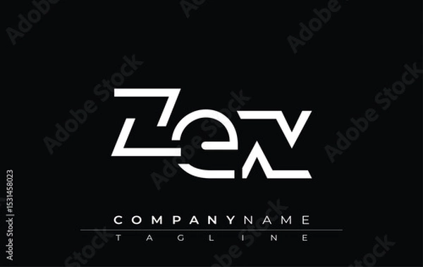 Fototapeta ZEX abstract letter design. Modern Business Logo Design With Abstract Typography and Contemporary Style
