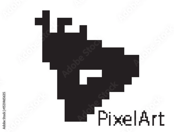 Obraz Pixel art eye icon, 8 bit retro style human eyeball, simple computing see symbol