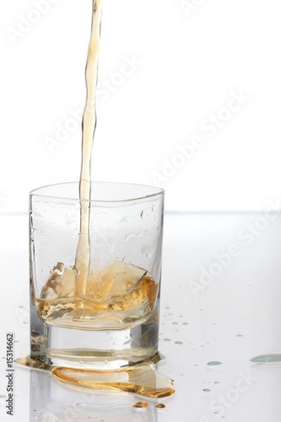 Obraz Shot of Bourbon Poured into Short Glass