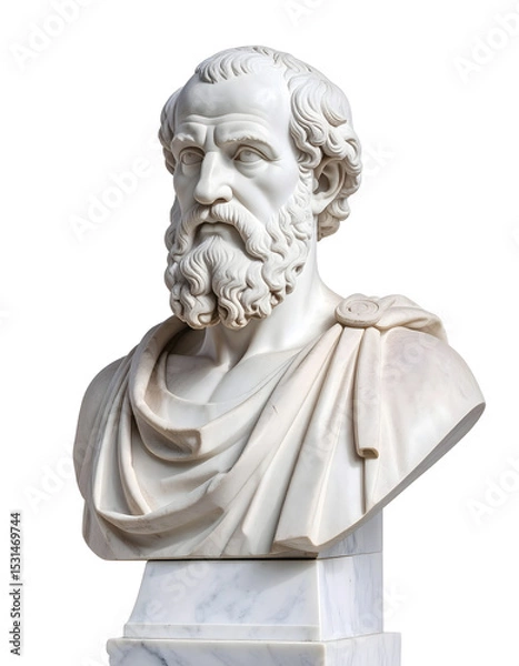 Obraz Bust of Greek Philosopher with Realistic Details white background