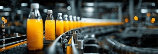 Fototapeta The factory's automated production line is engineered to precisely handle the processing and packaging of products with minimal human intervention.