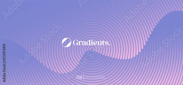 Fototapeta Wavy linear pattern with gradient colors. Vector presentation template. 