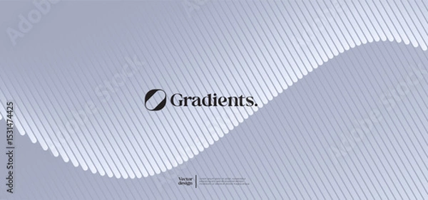 Fototapeta Wavy linear pattern with gradient colors. Vector presentation template. 