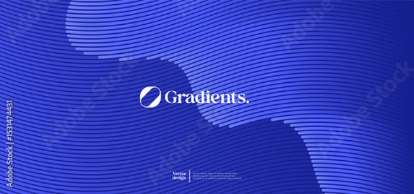 Fototapeta Wavy linear pattern with gradient colors. Vector presentation template. 
