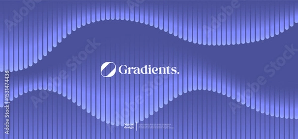 Obraz Wavy linear pattern with gradient colors. Vector presentation template. 