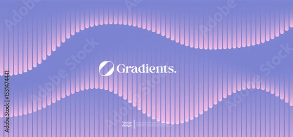 Obraz Wavy linear pattern with gradient colors. Vector presentation template. 