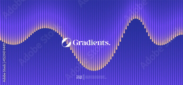 Fototapeta Wavy linear pattern with gradient colors. Vector presentation template. 