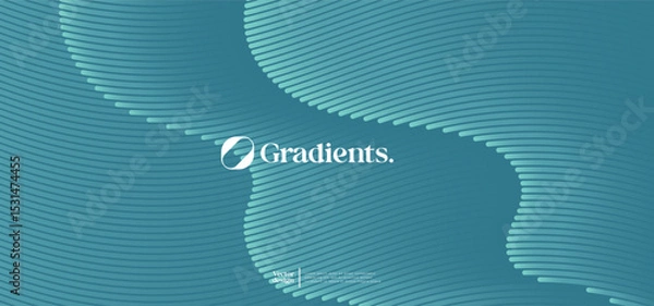Fototapeta Wavy linear pattern with gradient colors. Vector presentation template. 