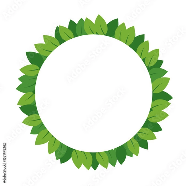 Obraz Green leaf frame with empty space for text or images  