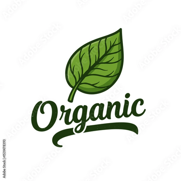 Obraz Organic leaf logo design with green colors and modern style  