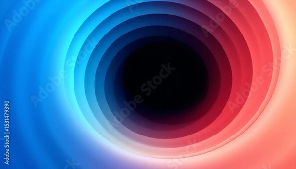 Fototapeta 8K ULTRA HD Abstract Digital Illustration of Concentric Waves with Soft Neon Gradients