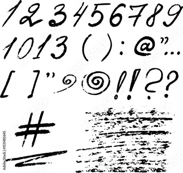 Obraz handwritten letters and numbers for school design