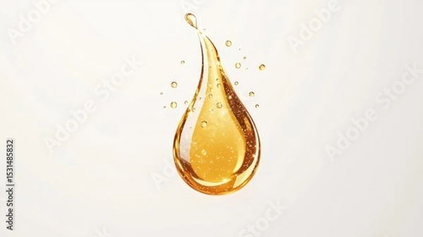 Obraz A vibrant drop of golden honey suspended in the air, showcasing its smooth texture and natural sweetness.