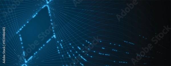 Fototapeta Abstract futuristic high technology and science background with light effect