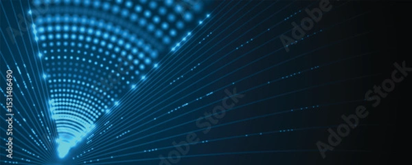 Fototapeta Abstract futuristic high technology and science background with light effect
