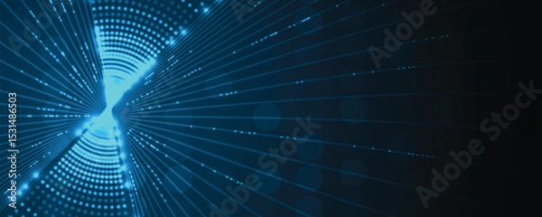 Fototapeta Abstract futuristic high technology and science background with light effect