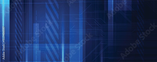 Fototapeta Abstract futuristic high technology and science background with light effect